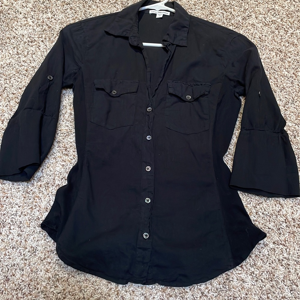 James Perse standard button down side panel shirt